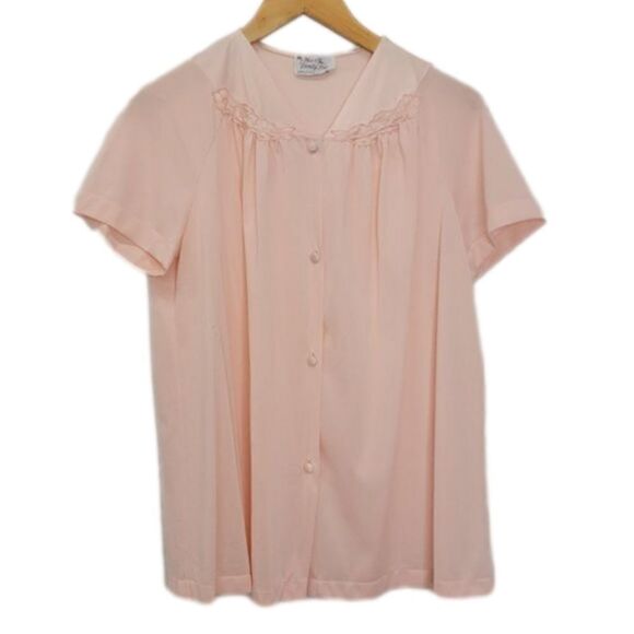𝅺vintage Vanity Fair Circa 60 to 70  Pajama Shirt Button Up Short Sleeve - Picture 1 of 8